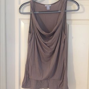 Tan scoop neck blouse